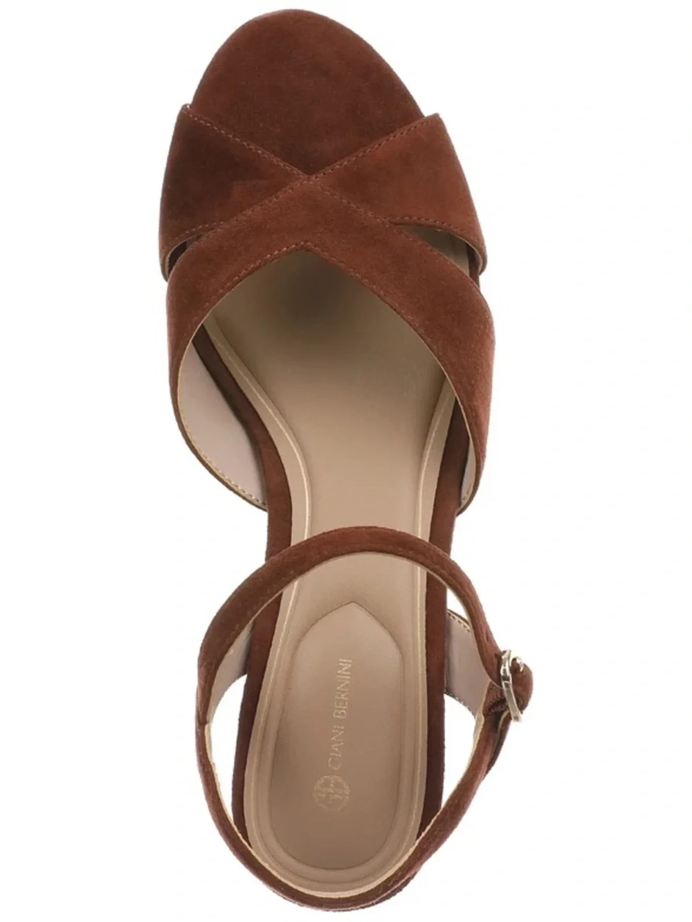 Giani Bernini Brown Suede Platform Wedge Sandals